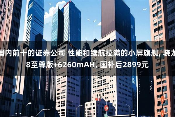 国内前十的证券公司 性能和续航拉满的小屏旗舰, 骁龙8至尊版+6260mAH, 国补后2899元