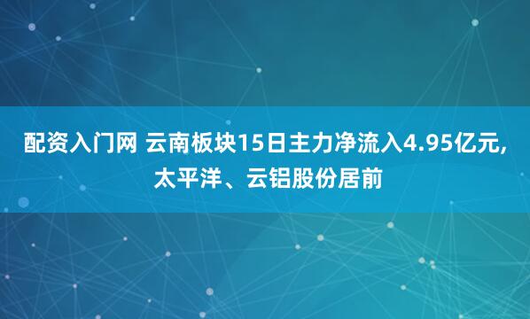 配资入门网 云南板块15日主力净流入4.95亿元, 太平洋、云铝股份居前
