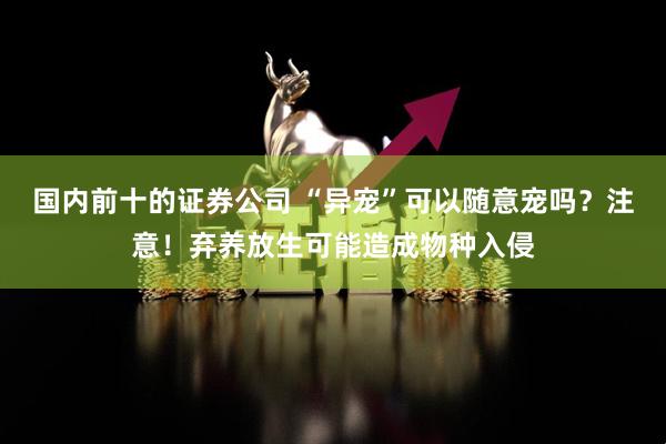 国内前十的证券公司 “异宠”可以随意宠吗？注意！弃养放生可能造成物种入侵